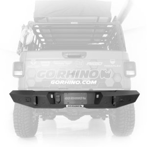 Jeep Gladiator JT Bumper - Rear - Go Rhino - Trailline - Textured Black - `20-`22 Jeep Gladiator JT Bumper - Rear - Go Rhino - Trailline - Textured Black - `20-`22
